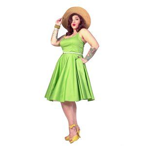 Tatyana Peggy Fit & Flare Midi in Peridot